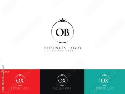 OB o b Luxury Crown Logo, Modern Ob Logo Letter Vector Stock Image Design photo