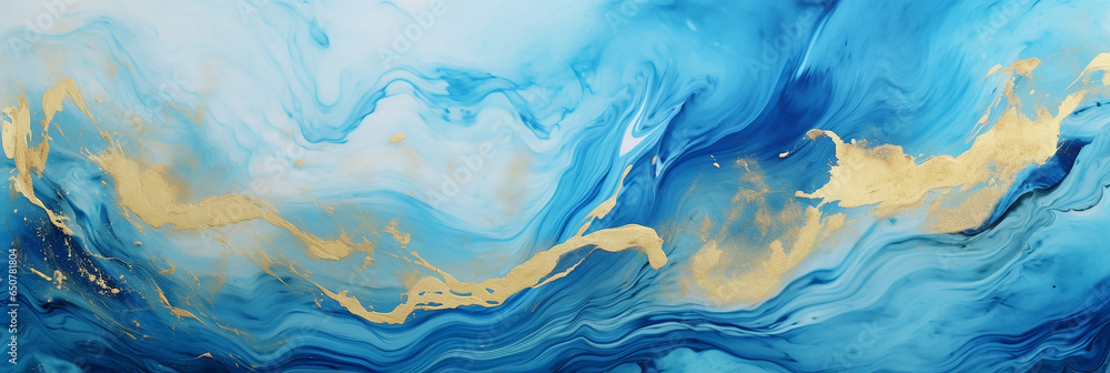 Abstract marble marbled ink painted painting texture luxury background banner, Blue waves gold painted Abstract marble marbled ink painted painting texture luxury background banner, Blue waves gold painted