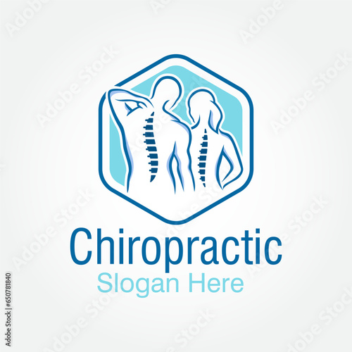 chiropractic logo design vector template, spine logo, physiotherapy logo design