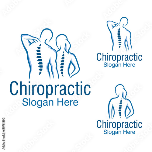 chiropractic logo design vector template, spine logo, physiotherapy logo design