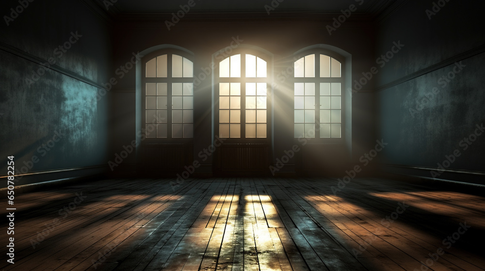 Whispers in the Shadows, the Creepy Horror of an Empty Room with Long Shadows, Generative AI Whispers in the Shadows, the Creepy Horror of an Empty Room with Long Shadows, Generative AI