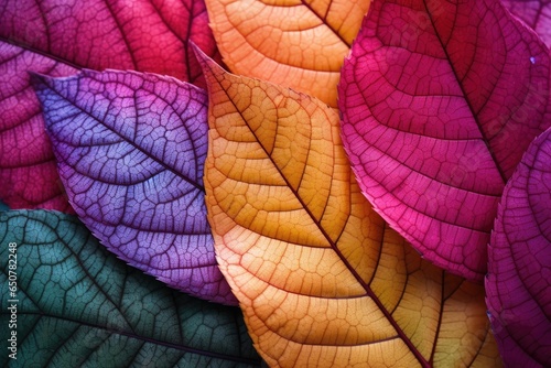 Colorful autumn leaves as a background. Close-up image. Generative Ai