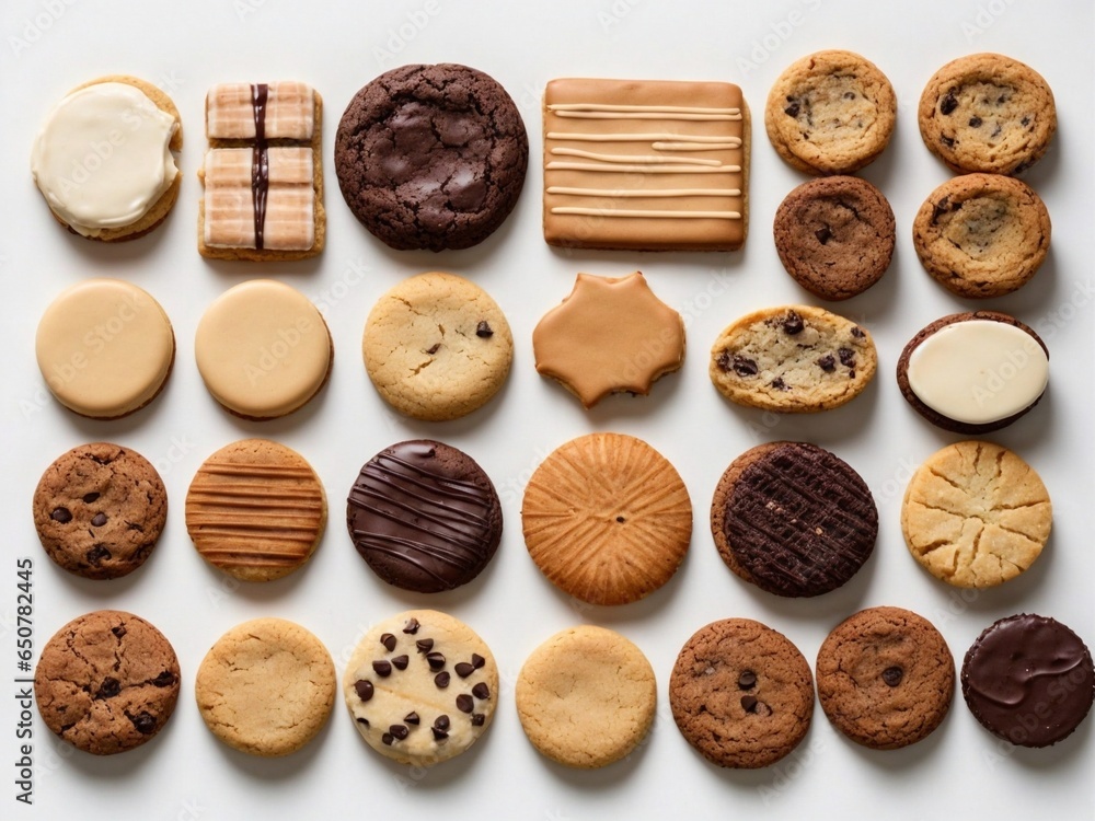 Collection of Cookie Varieties, isolated object Collection of Cookie Varieties, isolated object