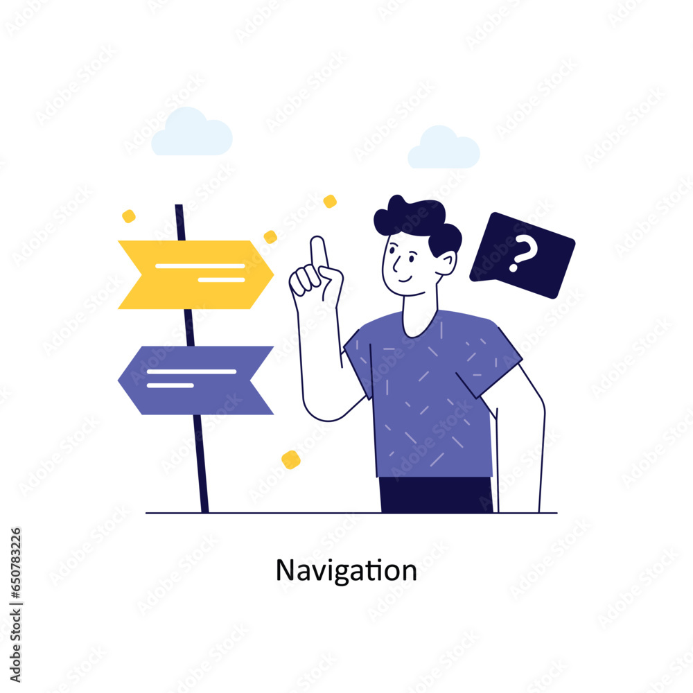 Navigation Flat Style Design Vector illustration. Stock illustration