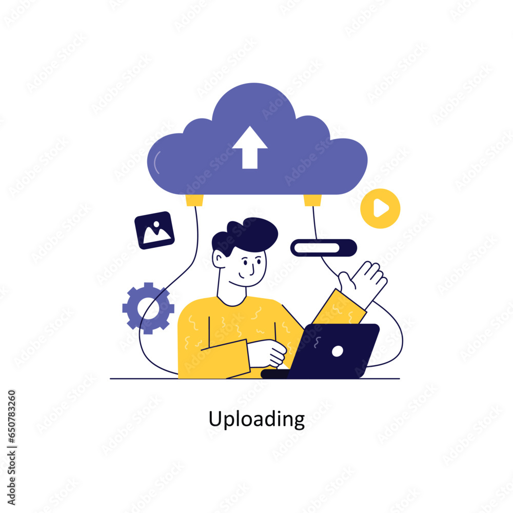 Uploading Flat Style Design Vector illustration. Stock illustration Uploading Flat Style Design Vector illustration. Stock illustration
