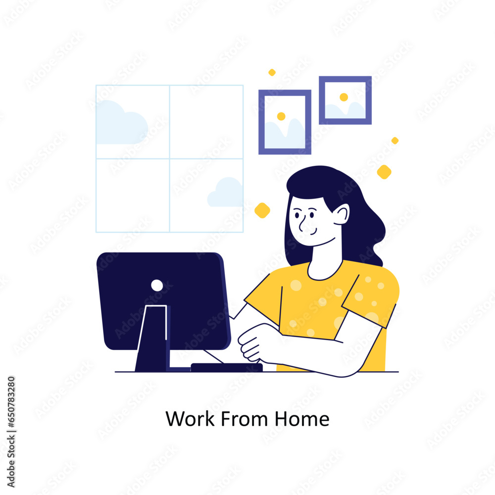 Work from home Flat Style Design Vector illustration. Stock illustration Work from home Flat Style Design Vector illustration. Stock illustration