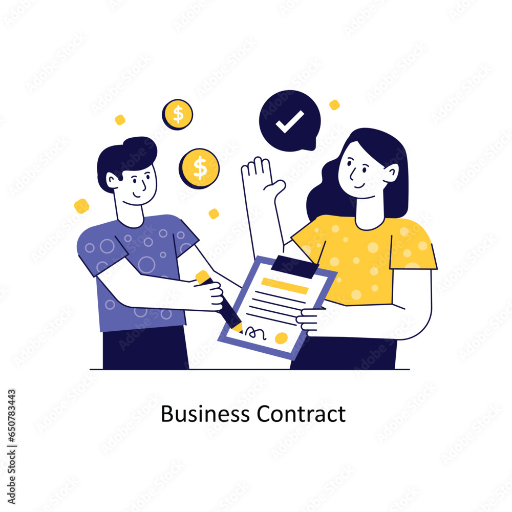 Business Contract  Flat Style Design Vector illustration. Stock illustration
