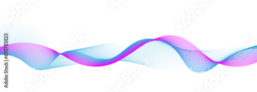 Abstract Vector flowing wave lines, dynamic colorful blue and pink isolated on white background . concept of AI technology, digital, communication, science, music