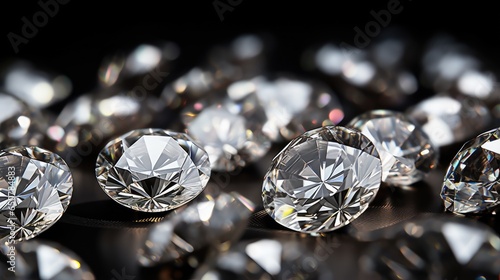 close-up, diamonds reveal their inner brilliance, with reflections that speak of luxury and the finest craftsmanship