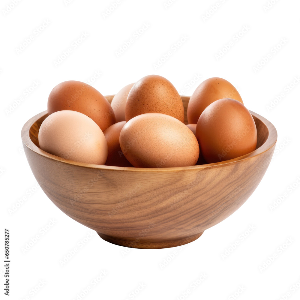A Bowl of Eggs Isolated on a Transparent Background A Bowl of Eggs Isolated on a Transparent Background