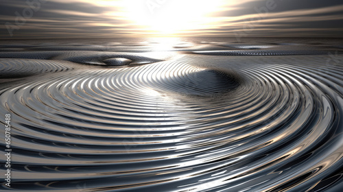 Psychic Waves: Abstrakte Interpretation von Fragestellungen nach Spiritualität, Beruhigung, Entschleunigung und Aura in Silber