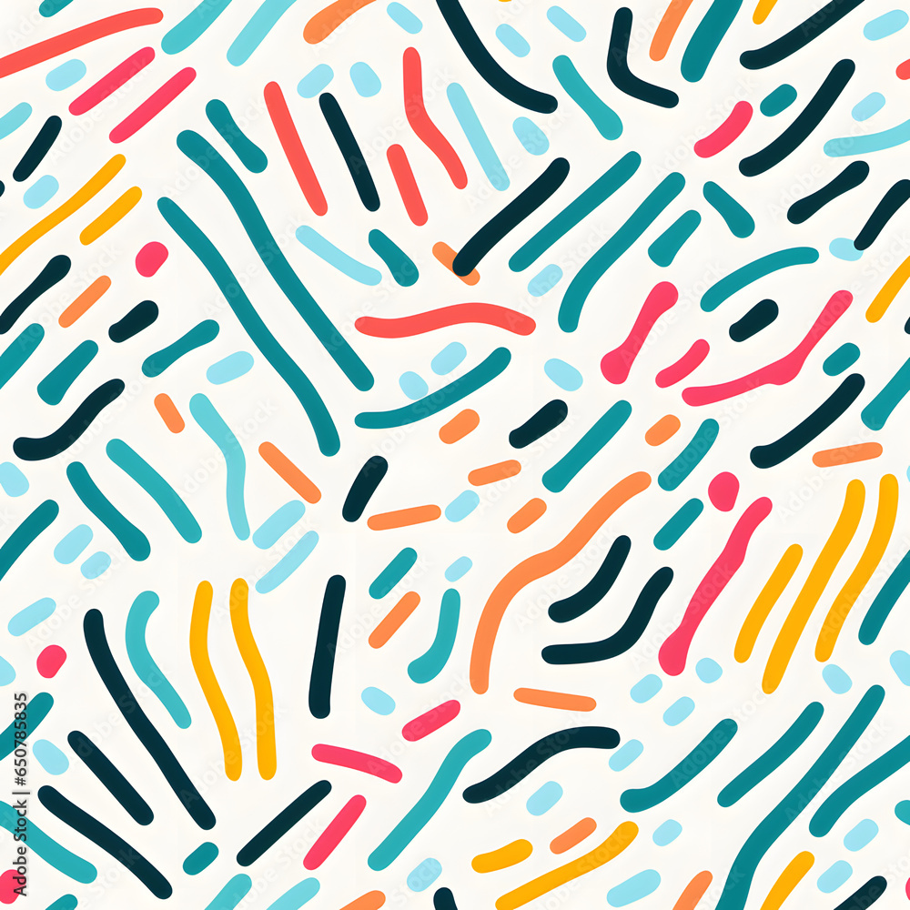 Simple colorful scribble seamless patterns
