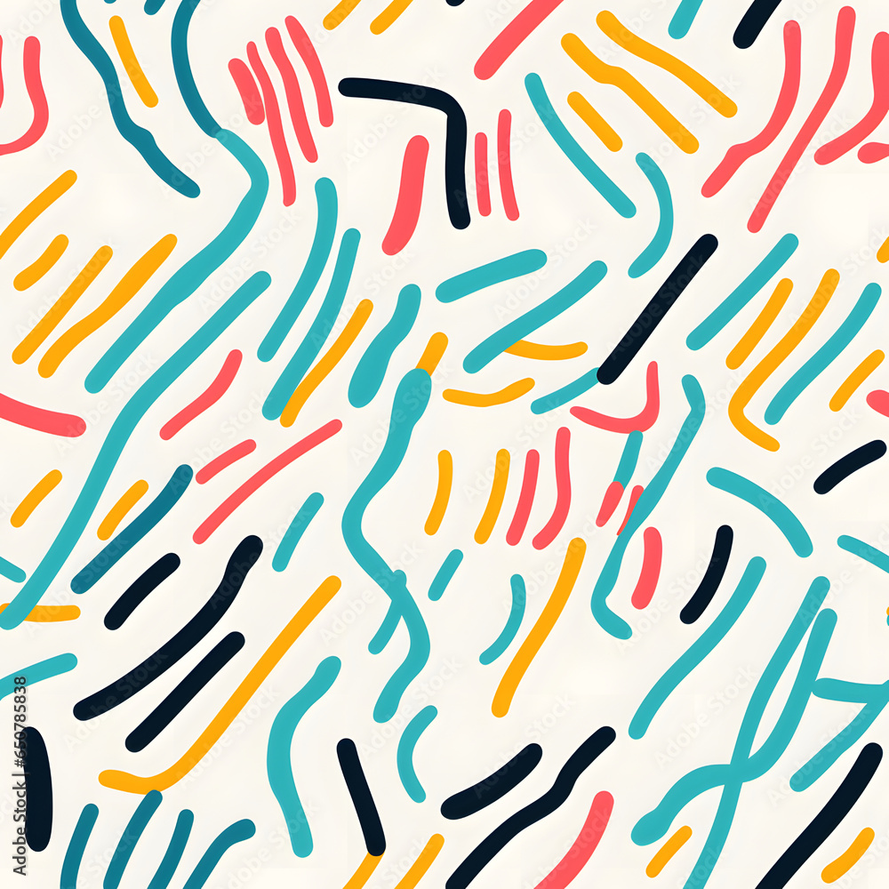 Simple colorful scribble seamless patterns
