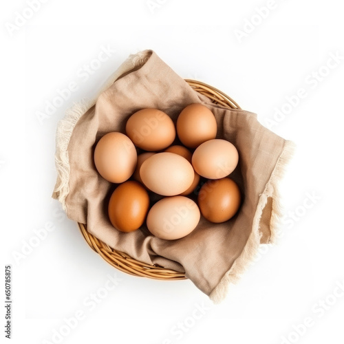 A Basket of Eggs Isolated o...