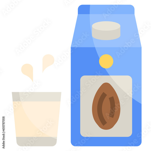 Almond milk filled outline icon,linear,outline,graphic,illustration