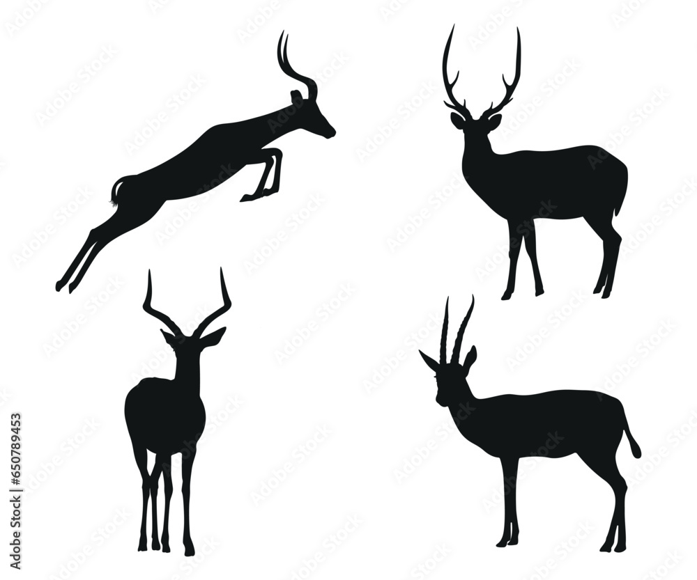 Deer silhouette, deer silhouette vector,
Collection of silhouettes of wild animals - the deer family Deer silhouette, deer silhouette vector,
Collection of silhouettes of wild animals - the deer family