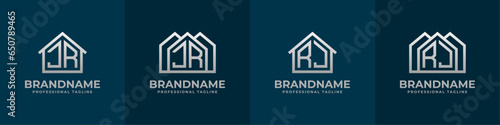 Letter JR and RJ Home Logo Set. Suitable for any business related to house, real estate, construction, interior with JR or RJ initials.