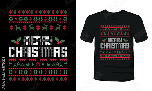 "Merry Christmas" ugly Christmas sweater template