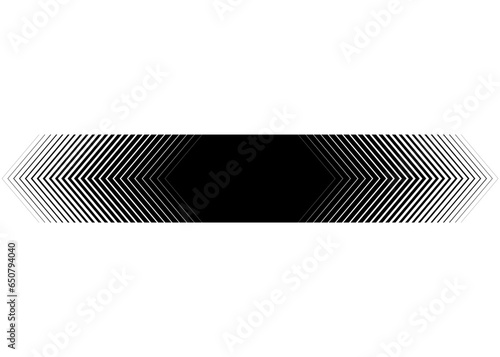 Black vector strip. Striped pattern with a smooth transition from black to white. Strict monochrome vector background.