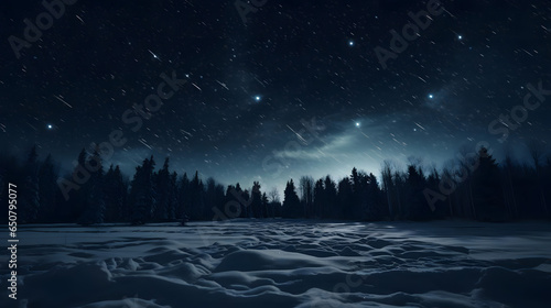 Snowy Starry Night, winter snow