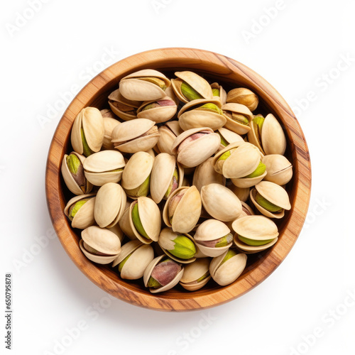 Bowl of Pistachios Isolated...