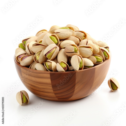 Bowl of Pistachios Isolated...