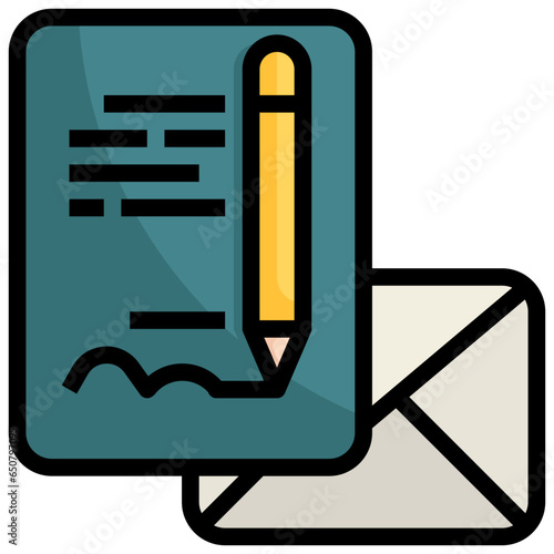 Letter of intent filled outline icon,linear,outline,graphic,illustration