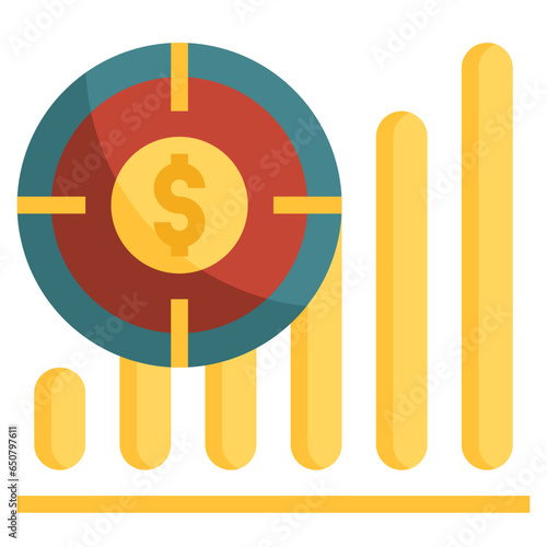 Market timing filled outline icon,linear,outline,graphic,illustration