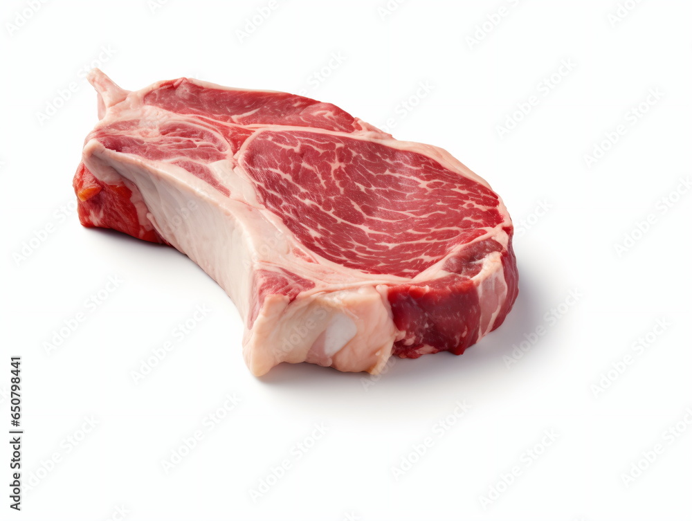 Fresh raw beef steak isolated on white