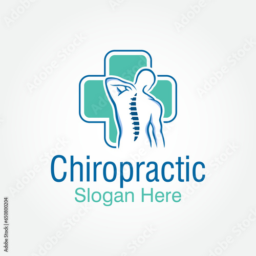 chiropractic logo design vector template, spine logo, physiotherapy logo design
