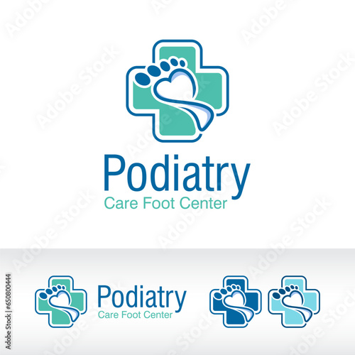 podiatry logo design vector icon symbol template