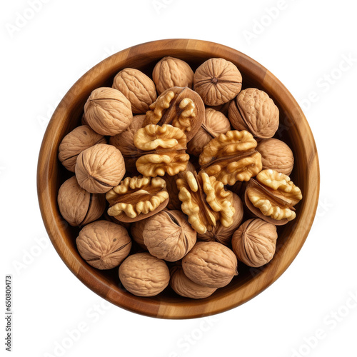 Bowl of Walnuts Isolated on...
