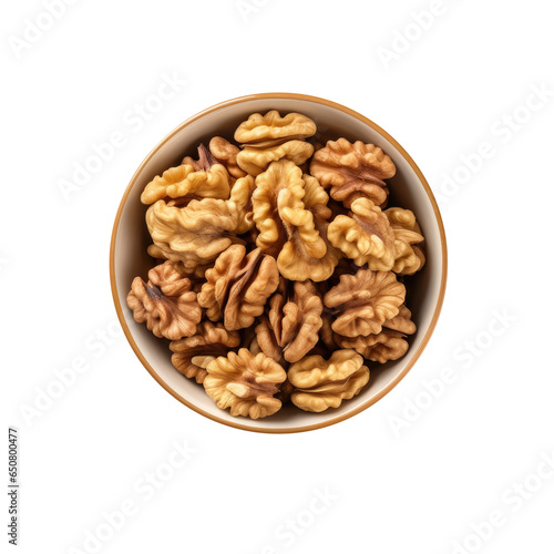 Bowl of Walnuts Isolated on...