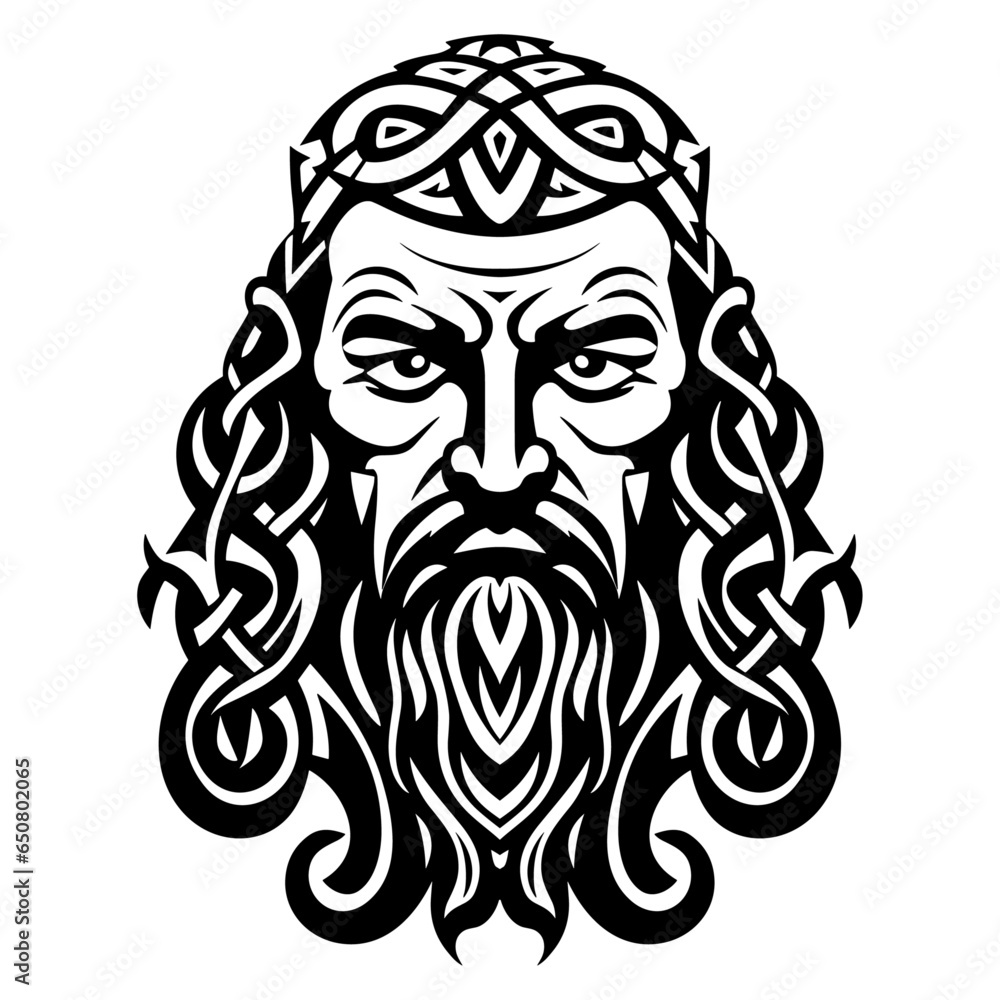 Obraz premium Viking man in celtic knot style 
