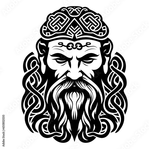 Viking man in celtic knot style 