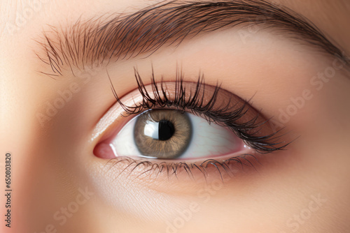 A Close Up Of A Person's Eye With Long Lashes © Anastasiia