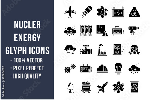 Nuclear Energy Glyph Icons