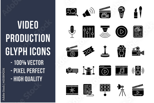 Video Production Glyph Icons
