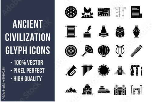 Ancient Civilization Glyph Icons