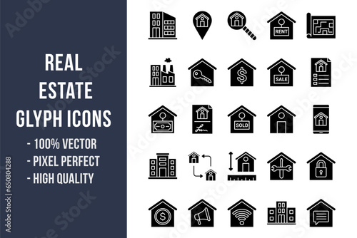 Real Estate Glyph Icons