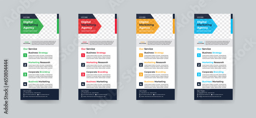 Modern creative corporate business dl flyer or rack card layout concept background flyer brochure cover template for grow up your business to the next level