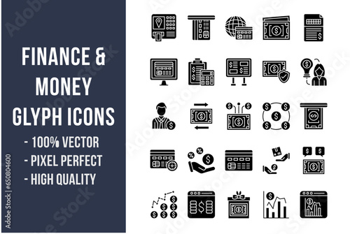 Finance and Money Glyph Icons