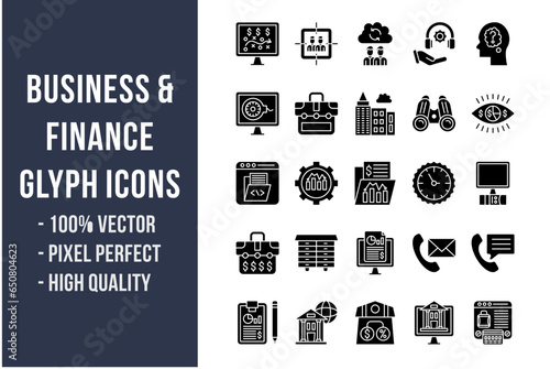 Business and Finance Glyph Icons