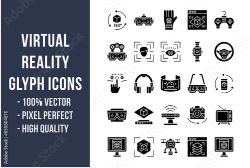 Virtual Reality Glyph Icons