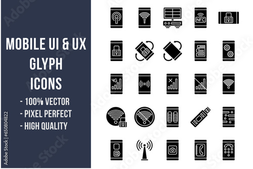 Mobile UI & UX Glyph Icons