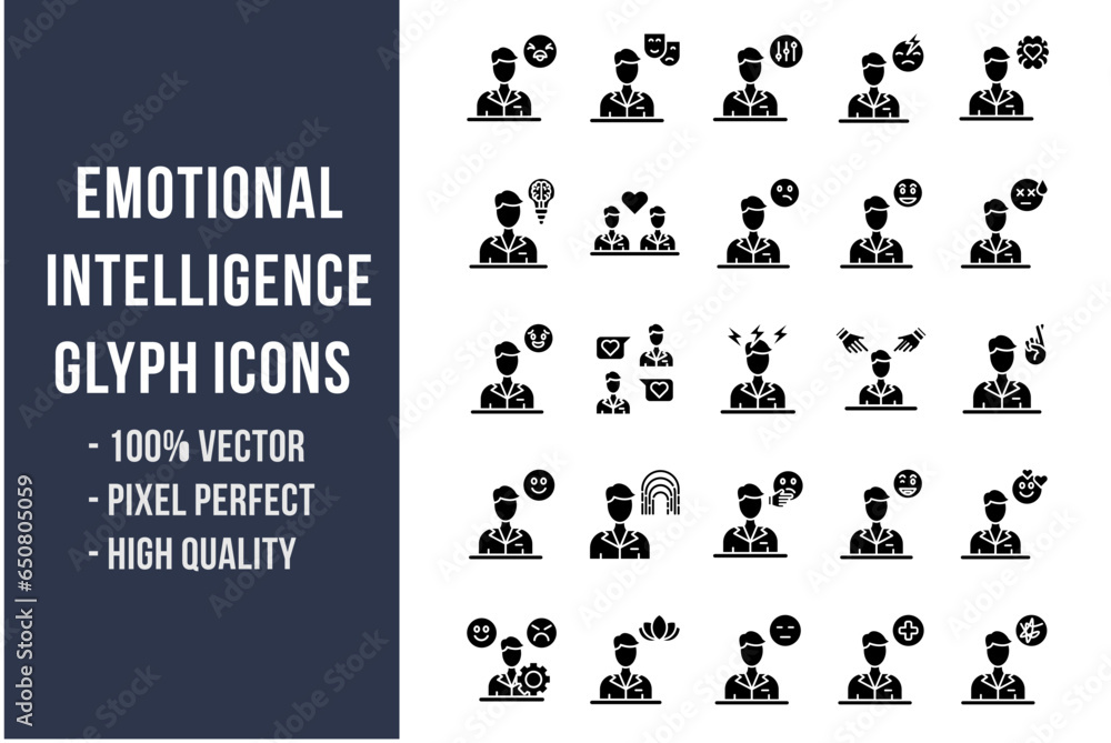Emotional Intelligence Glyph Icons