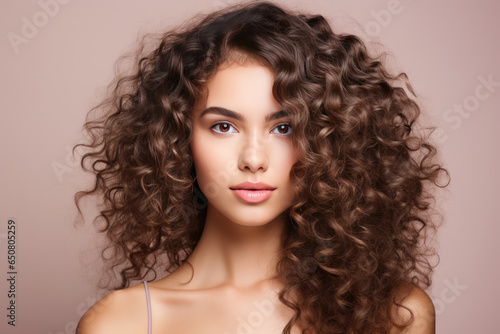 Woman With Brunette Curly Hair