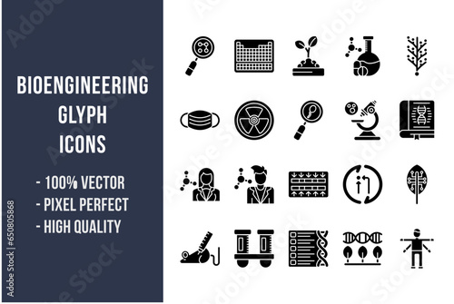 Bioengineering Glyph Icons