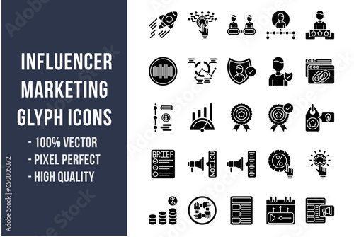Influencer Marketing Glyph Icons