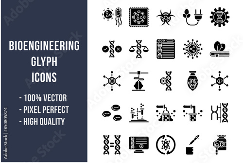 Bioengineering Glyph Icons